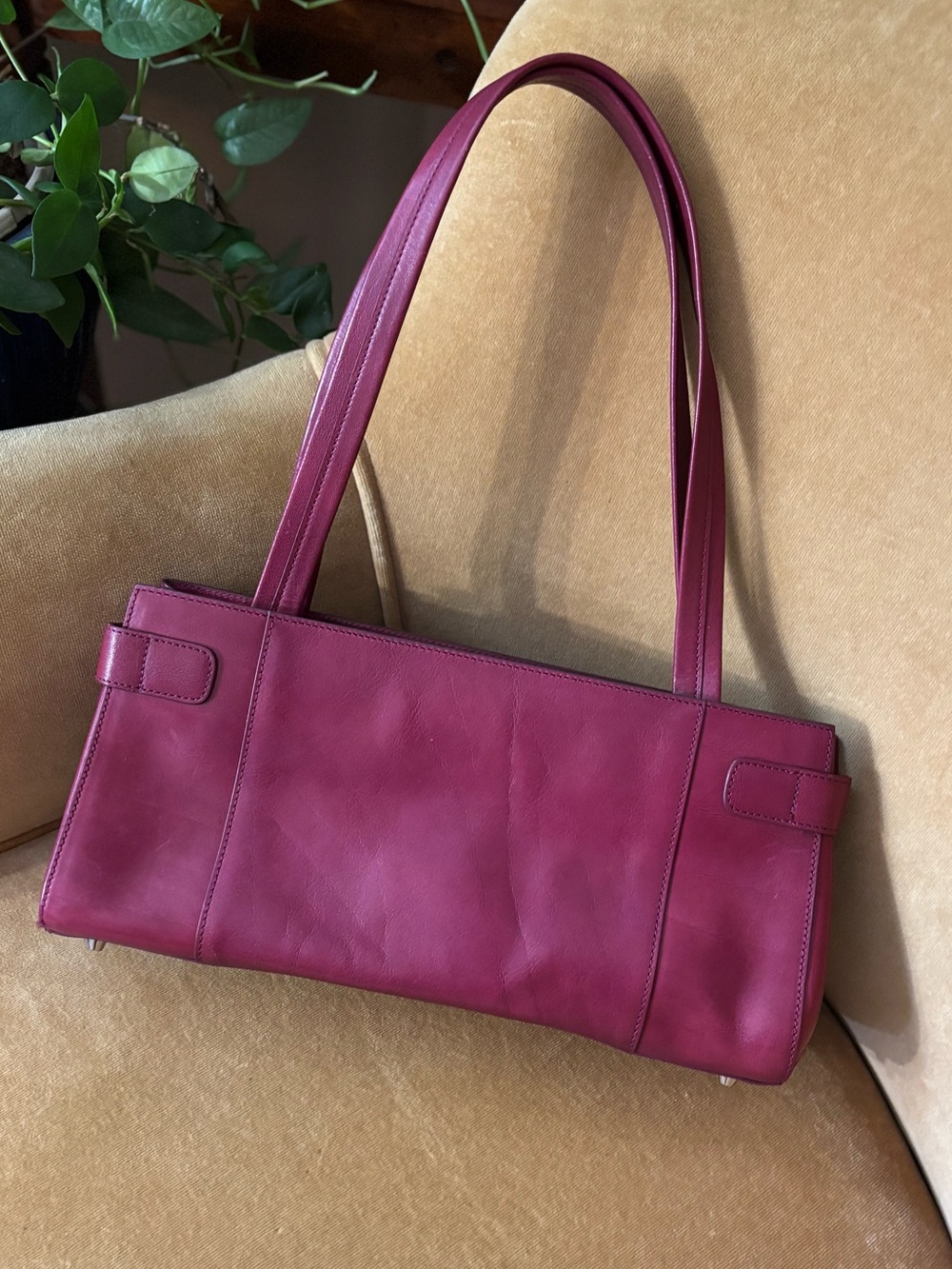 MONSAC vintage PINK leather handbag SHOULDER BAG - Picture 2 of 7